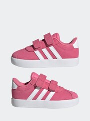 adidas Pink/White VL Court 3.0 Trainers - Image 3 of 9
