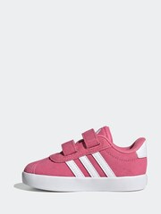 adidas Pink/White VL Court 3.0 Trainers - Image 8 of 9