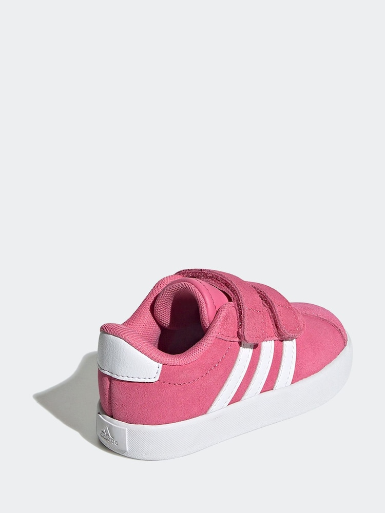 adidas Pink/White VL Court 3.0 Trainers - Image 9 of 9
