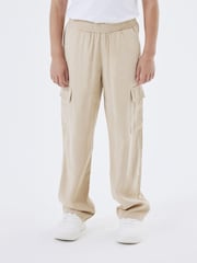 Name It Cream Elasticated Waist Cargo Trousers - Image 1 of 5