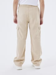 Name It Cream Elasticated Waist Cargo Trousers - Image 2 of 5