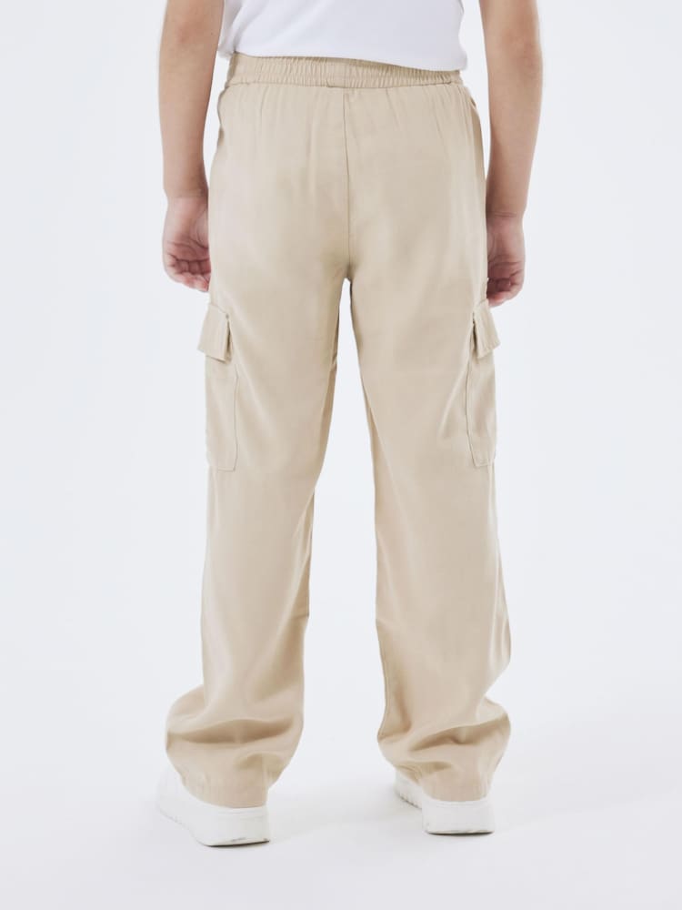 Name It Cream Elasticated Waist Cargo Trousers - Image 2 of 5