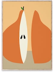 Paper Collective Orange Poire (The Pear) Framed Wall Art Print in Natural Oak Frame - Image 2 of 4