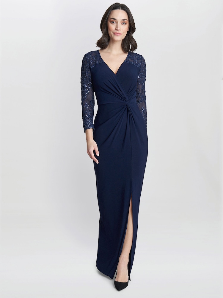 Gina Bacconi Blue Isla Maxi Dress With Twist Front - Image 1 of 5