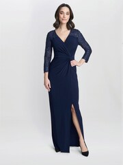 Gina Bacconi Blue Isla Maxi Dress With Twist Front - Image 3 of 5