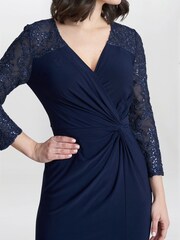 Gina Bacconi Blue Isla Maxi Dress With Twist Front - Image 4 of 5