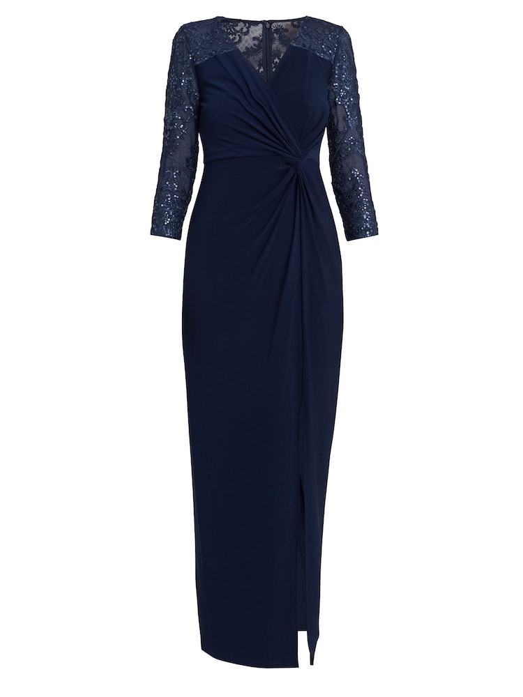 Gina Bacconi Blue Isla Maxi Dress With Twist Front - Image 5 of 5