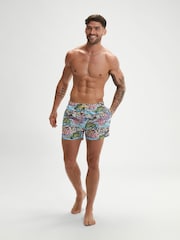 Розовый - Мужские пляжные шорты с цифровым принтом Speedo 14 дюймов - Изображение 3 из 6