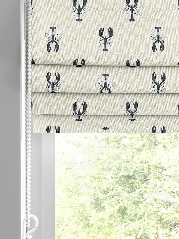 Sophie Allport White Lobster Made to Measure 100% Cotton Roman Blinds - Image 2 of 6