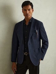Reiss Однобортный блейзер в клетку Charles - Image 5 of 7