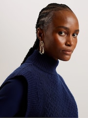 Ted Baker Blue Elsiiey Shirt Dress With Sleeveless Knit Layer - Image 2 of 5