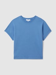 Reiss Blue Lois Cotton Crew Neck T-Shirt - Image 2 of 5