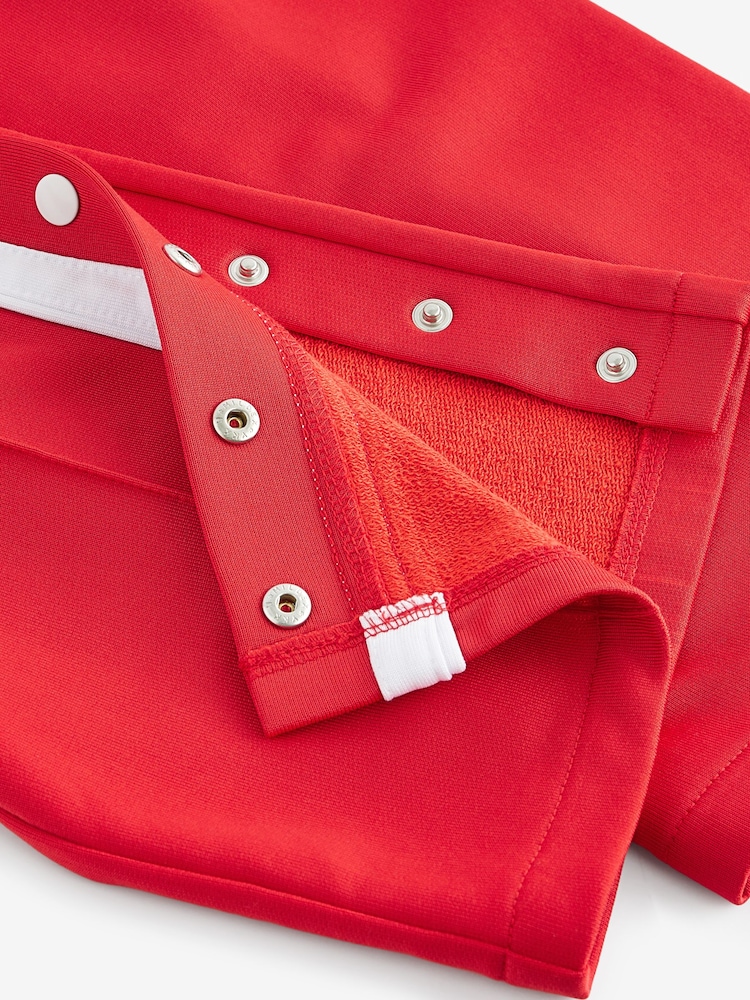 Red Wide Leg Popper Joggers (3-16yrs) - Image 7 of 7