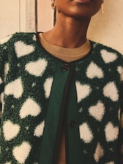 Cath Kidston Green Lace Hearts Borg Jacket - Image 3 of 5