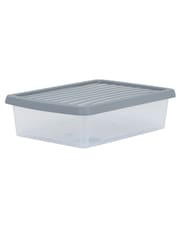 Wham Clear Steel Set of 6 8L Stackable Plastic Storage Box & Lid - Image 2 of 5