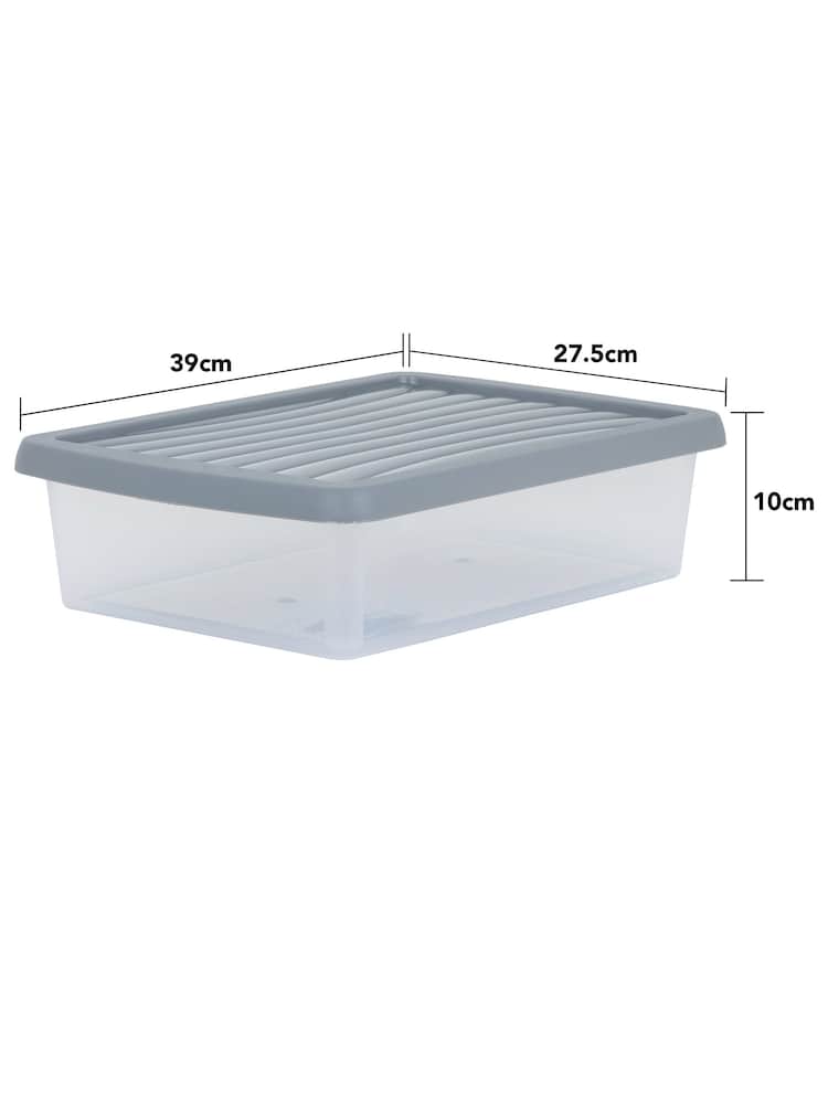 Wham Clear Steel Set of 6 8L Stackable Plastic Storage Box & Lid - Image 5 of 5