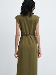 Mango Brown Belt Shirt Dress - Image 2 of 6
