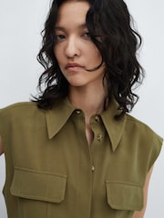 Mango Brown Belt Shirt Dress - Image 4 of 6
