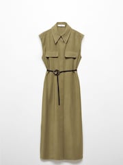 Mango Brown Belt Shirt Dress - Image 6 of 6
