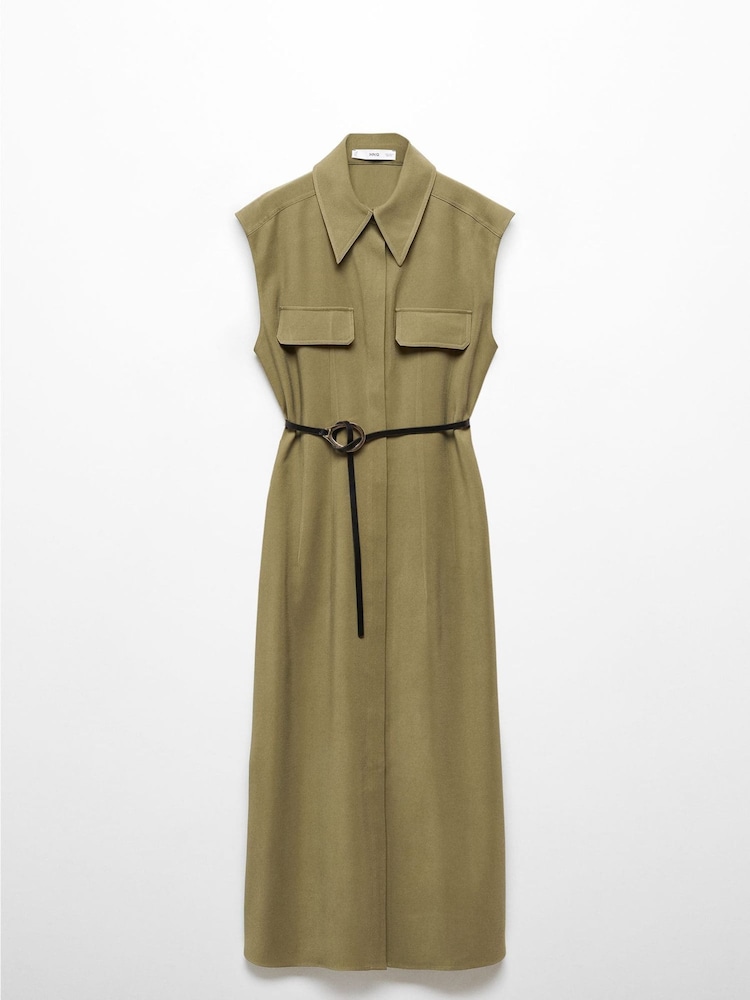 Mango Brown Belt Shirt Dress - Image 6 of 6