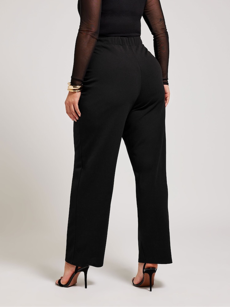Yours Curve Black London Button Tab Trousers - Image 3 of 5