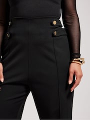 Yours Curve Black London Button Tab Trousers - Image 4 of 5