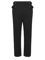 Yours Curve Black London Button Tab Trousers - Image 5 of 5