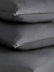 MADE.COM Charcoal Grey Cosy Washed Cotton Pillowcase Set of 2 - Image 3 of 3