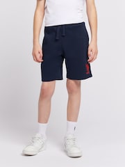 U.S. Polo Assn. Blue Boys 100% Cotton Player 3 Sweat Shorts - Image 1 of 7
