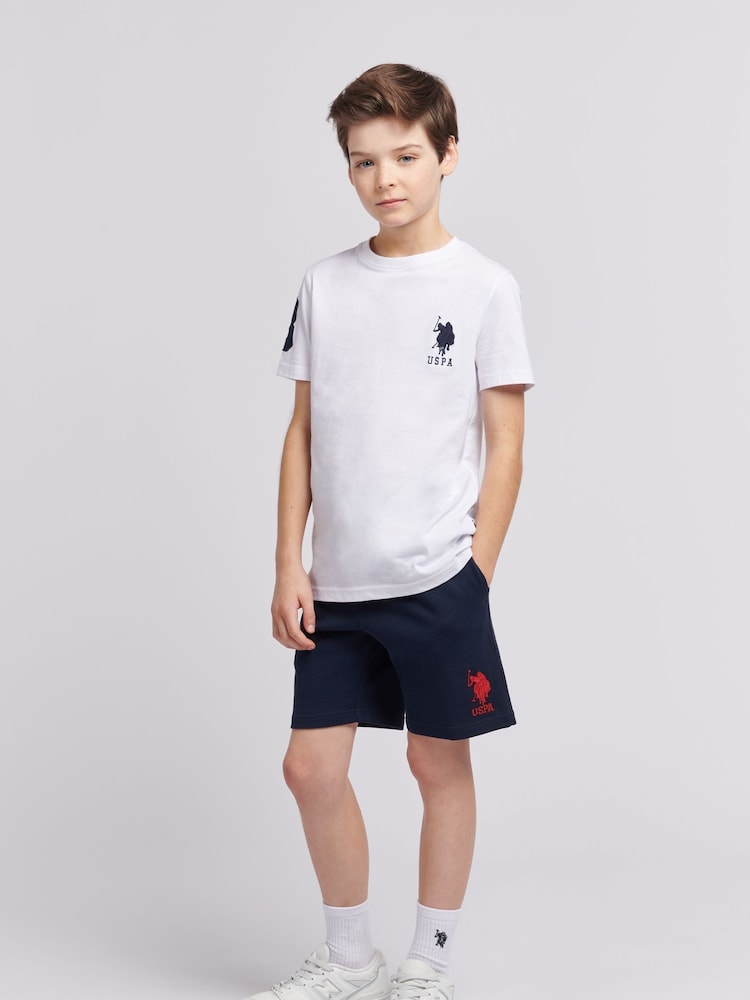 Blauw - U.S. Polo Assn. Boys 100% Cotton Player 3 Sweat Shorts - Image 3 of 7