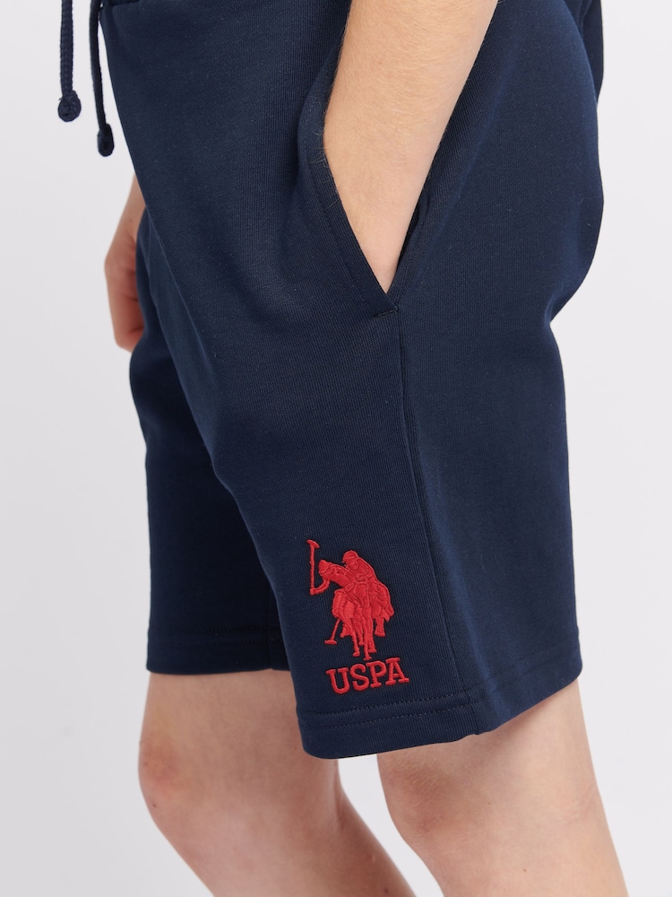 Blauw - U.S. Polo Assn. Boys 100% Cotton Player 3 Sweat Shorts - Image 4 of 7