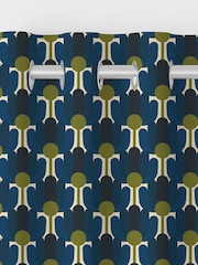 Orla Kiely Navy Blue Florida Made to Measure 100% Cotton Curtains - Image 5 of 6