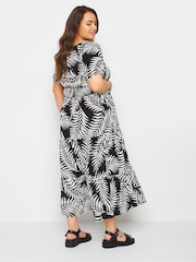 Yours Curve Black Maternity Leaf Print Maxi Dress - Image 4 of 6