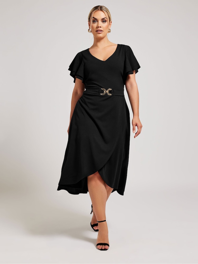 Yours Curve London Buckle Dipped Hem средних размеров платья - Изображение 1 из 5