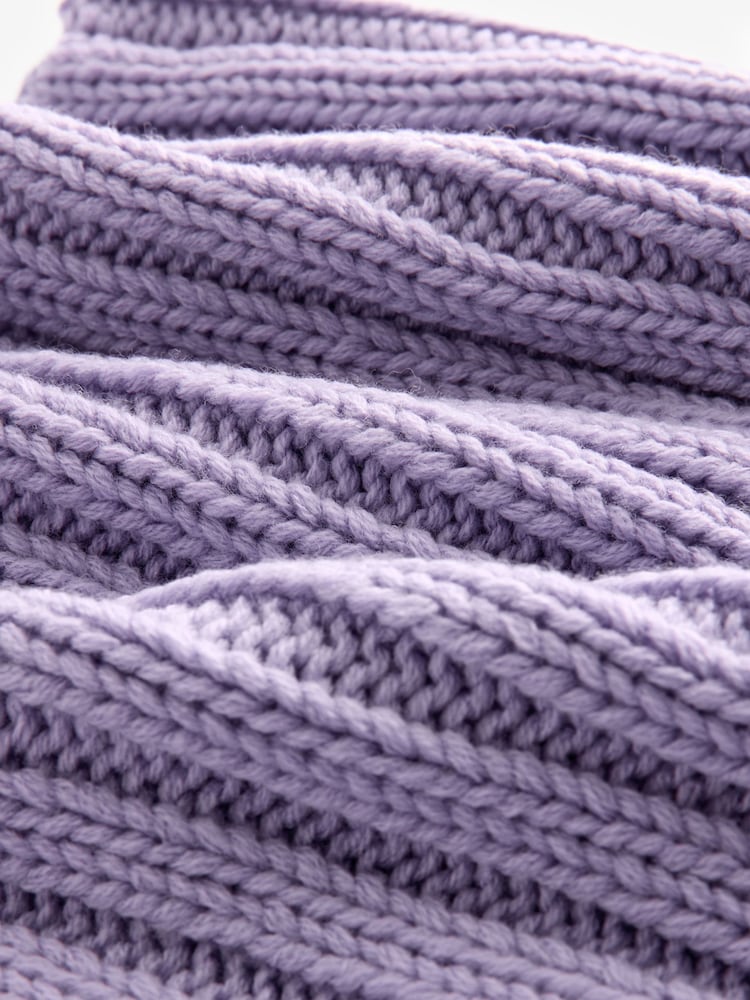 Lilac Purple Ribbed Knitted Snood (1-16yrs) - Image 5 of 5