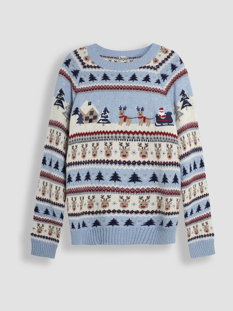 Jojo Maman Bébé Moški božič Scene Fair Isle Pattern pulover - Slika 1 iz 3