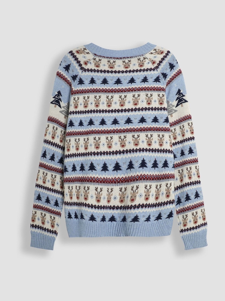 Jojo Maman Bébé Moški božič Scene Fair Isle Pattern pulover - Slika 2 iz 3