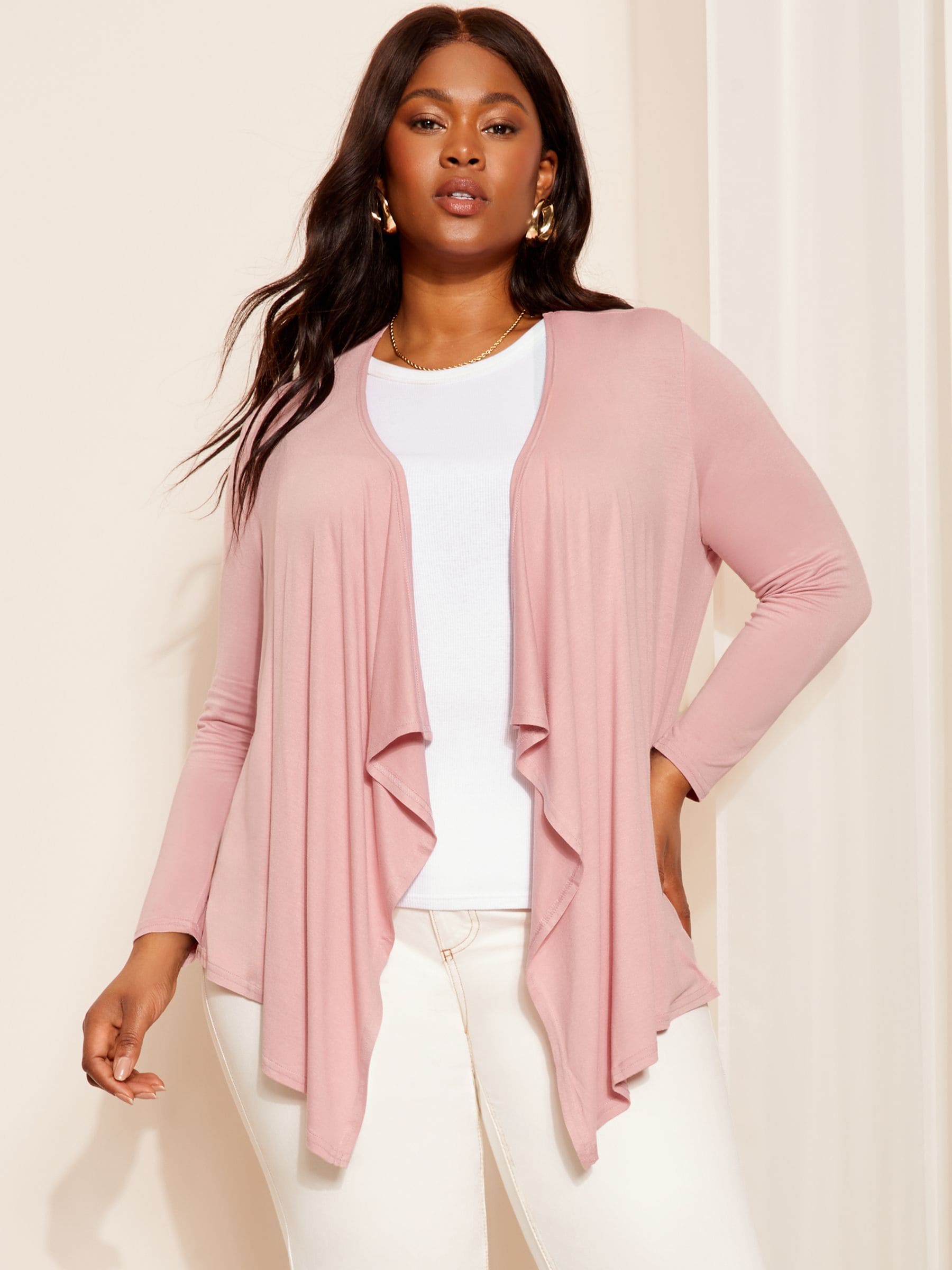 plus size blush cardigan