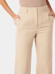 Forever New Cream Emmie Straight Leg Trousers with a Touch of Linen - Image 2 of 5