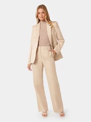 Forever New Cream Emmie Straight Leg Trousers with a Touch of Linen - Image 5 of 5