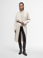 Barbour® Beige Coretta Longline Knitted 100% Cotton Cardigan - Image 1 of 7