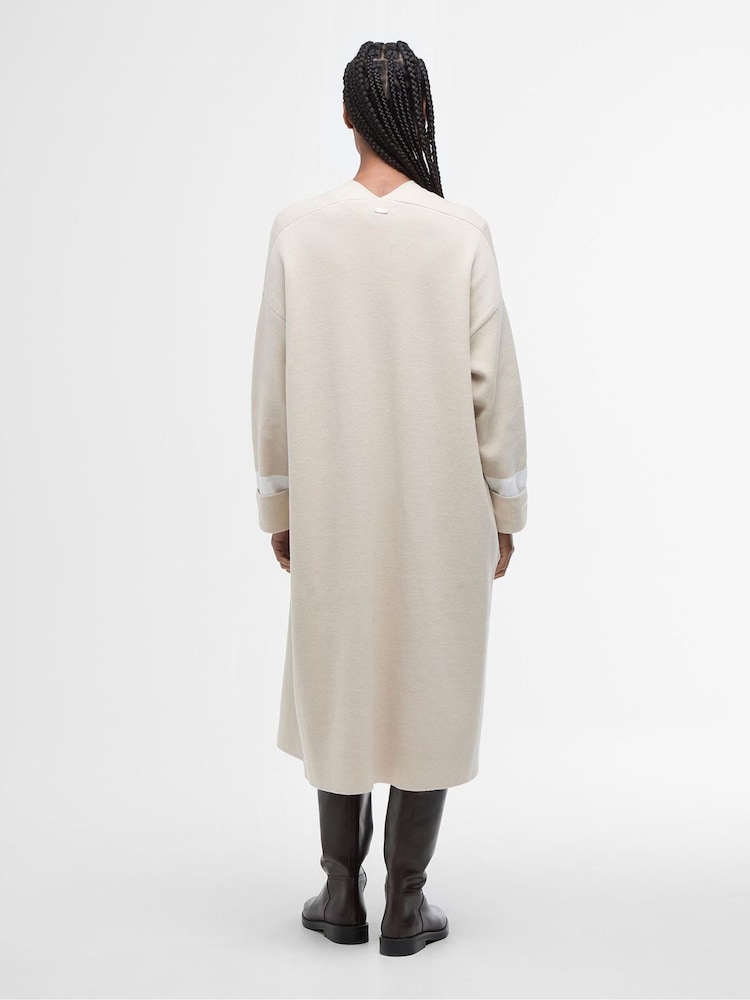 Barbour® Beige Coretta Longline Knitted 100% Cotton Cardigan - Image 2 of 7