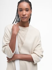 Barbour® Beige Coretta Longline Knitted 100% Cotton Cardigan - Image 4 of 7