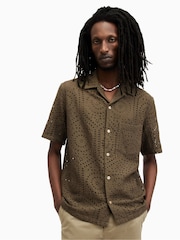 AllSaints Green Pueblo Short Sleeve Shirt - Image 1 of 7