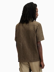 AllSaints Green Pueblo Short Sleeve Shirt - Image 2 of 7