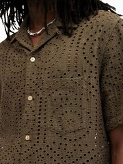 AllSaints Green Pueblo Short Sleeve Shirt - Image 3 of 7