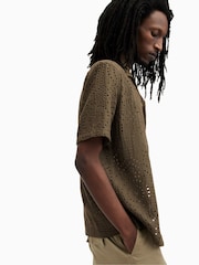 AllSaints Green Pueblo Short Sleeve Shirt - Image 5 of 7