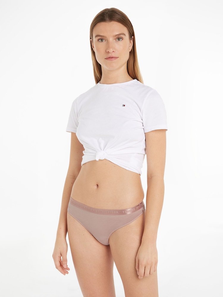 Tommy Hilfiger Black Thongs 3 Pack - Image 2 of 4 Tommy Hilfiger Black Thongs 3 Pack - Image 2 of 4
