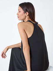 Roman Black Plain Twist Detail Trapeze Maxi Dress - Image 2 of 5