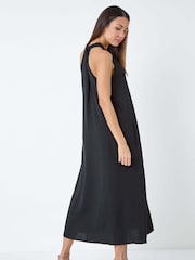 Roman Black Plain Twist Detail Trapeze Maxi Dress - Image 3 of 5